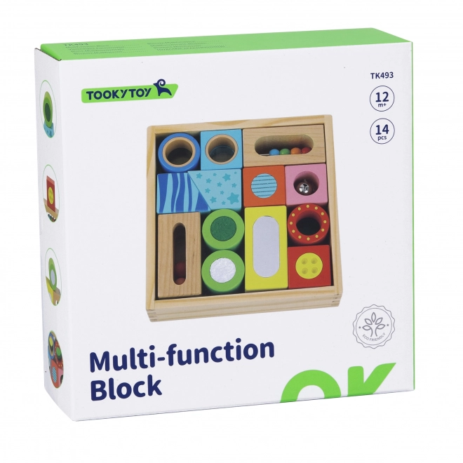 Tooky Toy drewniane wielofunkcyjne kostki sensoryczne