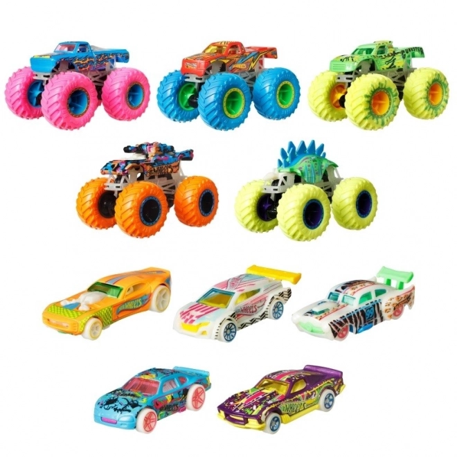 Hot Wheels monster trucki świecące w ciemności 10 szt.