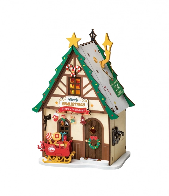 Miniaturowy domek Świecący dom bożonarodzeniowy