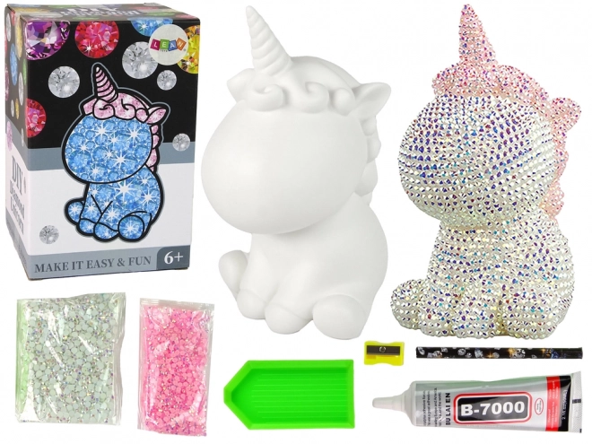 Zestaw jednorożec DIY Diamenty Kryształy Różowa