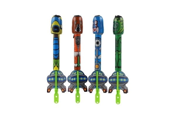 Strzałka wystrzałowa z dźwiękiem plastik 25cm 4 kolory na karcie 13x31,5x4cm