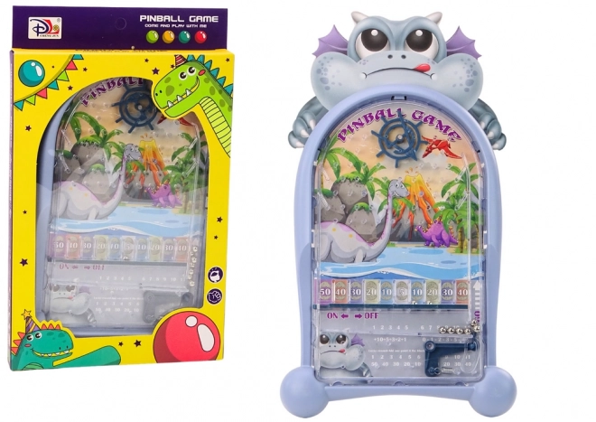 Gra ze stołem pinball smoki i dinozaury niebieski stojak