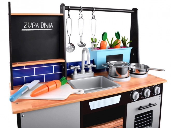 Dziecięca drewniana kuchnia Loft z lodówką