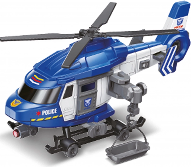 Policyjny helikopter z efektami