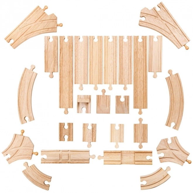 Bigjigs Rail Drewniane Tory Zestaw 25 Części