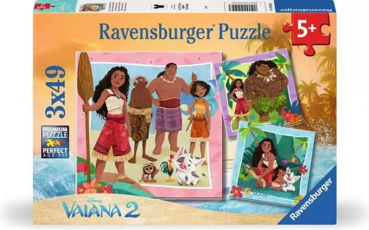 Puzzle Vaiana 2, 3x49 elementów