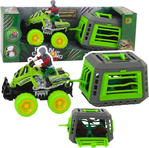 Quad z kierowcą i klatką na dinozaura