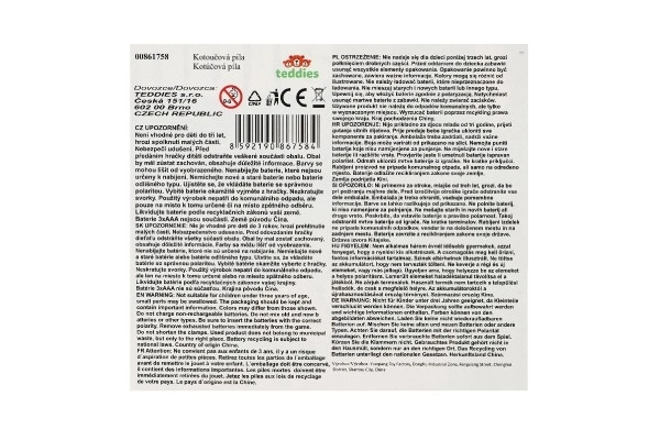 Piła tarczowa narzędziowa plastikowa 29x19cm na baterie z dźwiękiem w pudełku 31x21x12cm