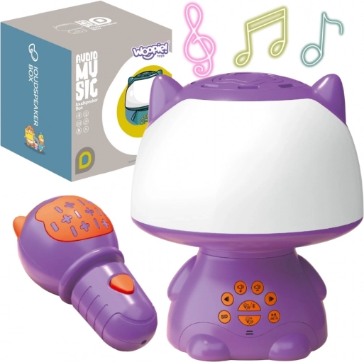 Woopie wielofunkcyjna lampka RGB z głośnikiem Bluetooth i karaoke, fioletowa