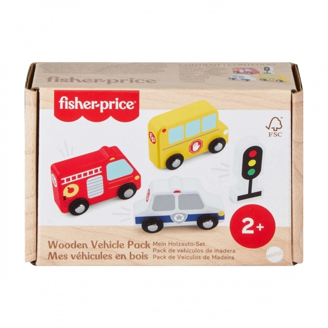 Zestaw pojazdów drewnianych Fisher-Price
