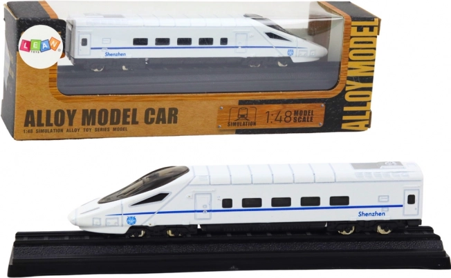 Kolekcjonerski model pociągu biały 1:48 metalowy