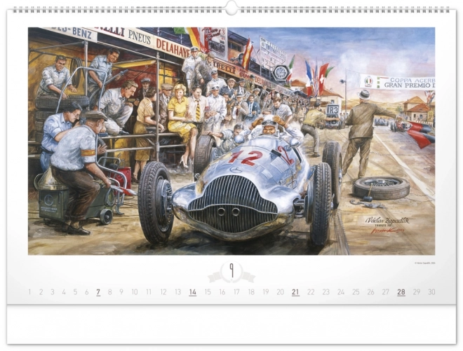 Kalendarz ścienny NOTIQUE Oldtimery – Václav Zapadlík 2025, 64 x 42 cm