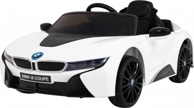 Dziecięcy elektryczny samochodzik BMW I8 Coupé biały z pilotem
