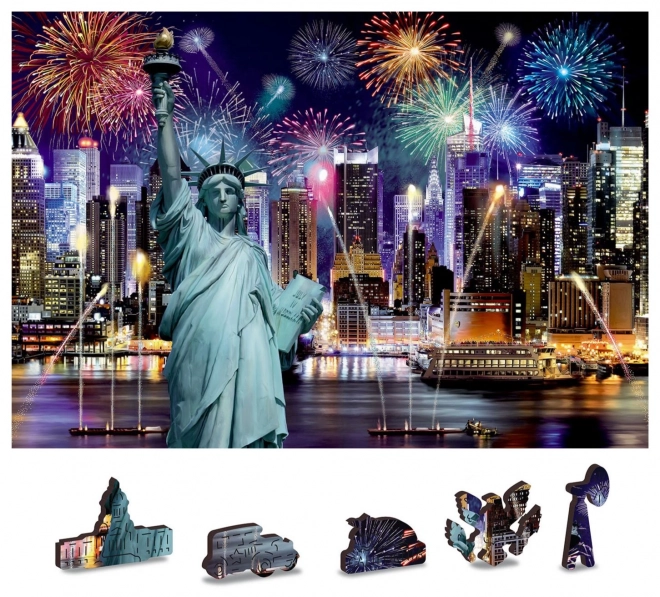 Drewniane puzzle Nocny Nowy Jork 2w1