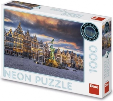 Neonowe puzzle Burza nad Antwerpią 1000 elementów