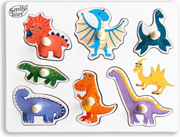 Drewniana układanka dinozaury