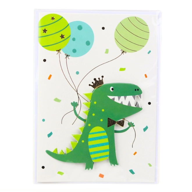 3D życzenia z jednorożcem, słoniem, żabą i dinozaurem