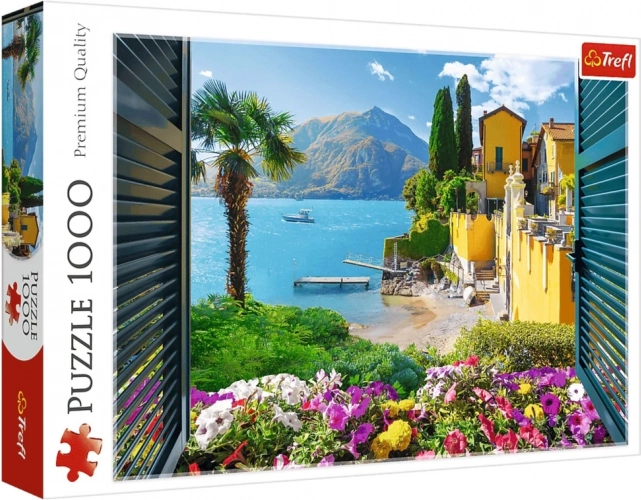Puzzle 1000 elementów – widok na jezioro Como Trefl