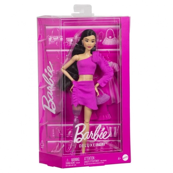 Lalka Barbie modelka w sukni z różami