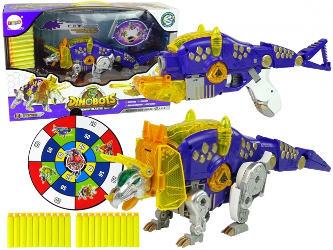 Dinobots robotyczna strzelanka Fioletowy Triceratops z celem