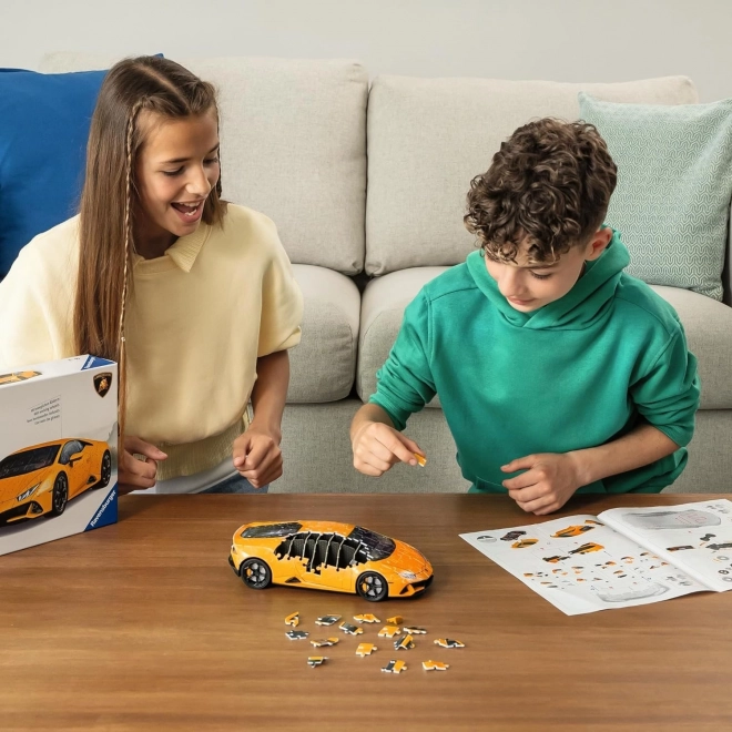 Puzzle 108 elementów 3D Pojazdy Lamborghini Huracan Evo Arancio