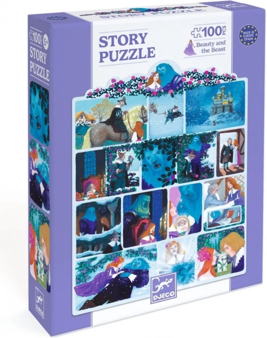 Puzzle z opowieścią o Pięknej i Bestii 100 elementów