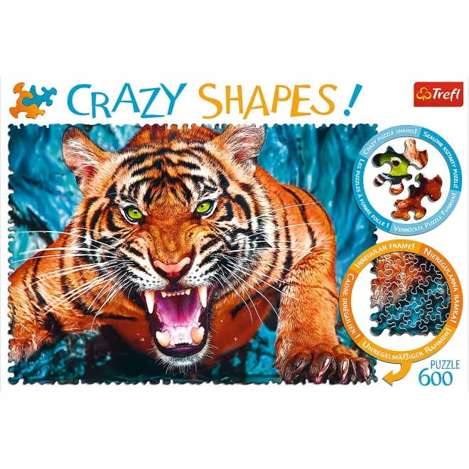 TREFL Crazy Shapes puzzle atak tygrysa 600 elementów
