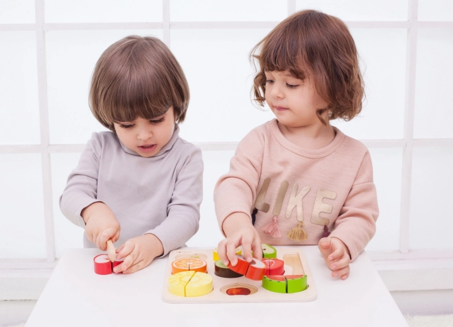 Klasyczny Świat Drewniane Owoce do Krojenia Zestaw Montessori