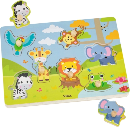 Viga drewniane dźwiękowe puzzle egzotyczne zwierzęta