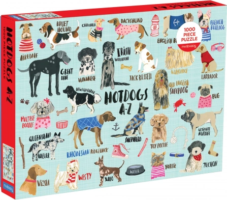 Puzzle Galison Hot Dogs A–Z 1000 elementów