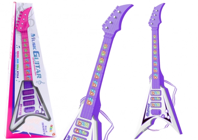 Elektryczna gitara dla dzieci światła melodie fioletowa