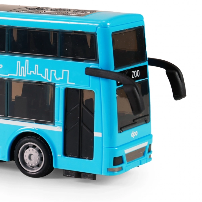 Dwupiętrowy autobus zabawka niebieski 20 cm