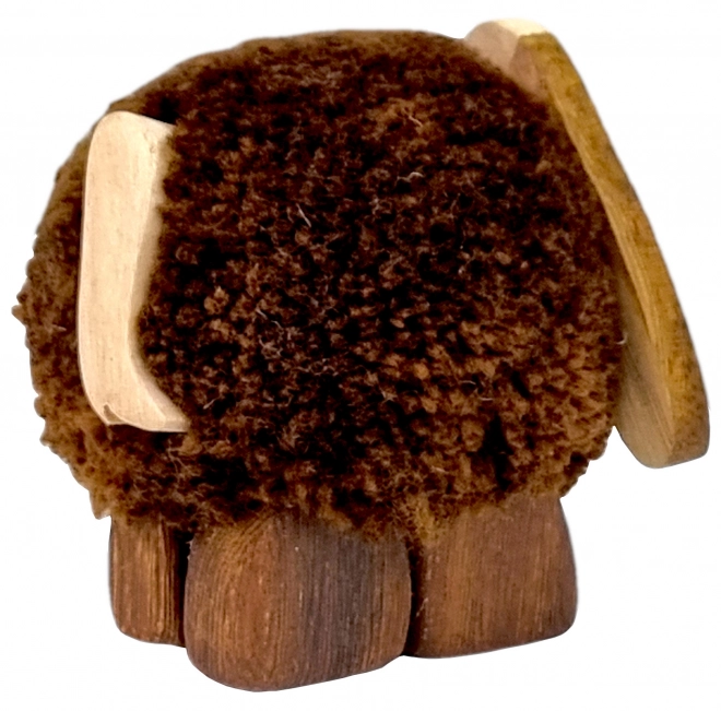 Drewniana figurka psa z pomponem XL