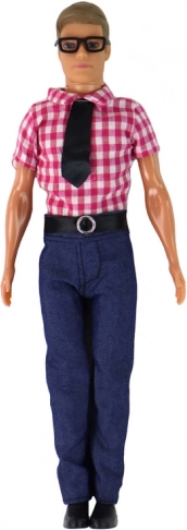 Marionetka Kevin w eleganckim stroju z czerwoną koszulą