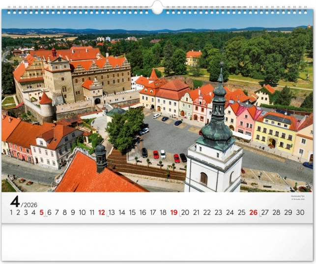 Kalendarz ścienny Panoramy Czech 2026