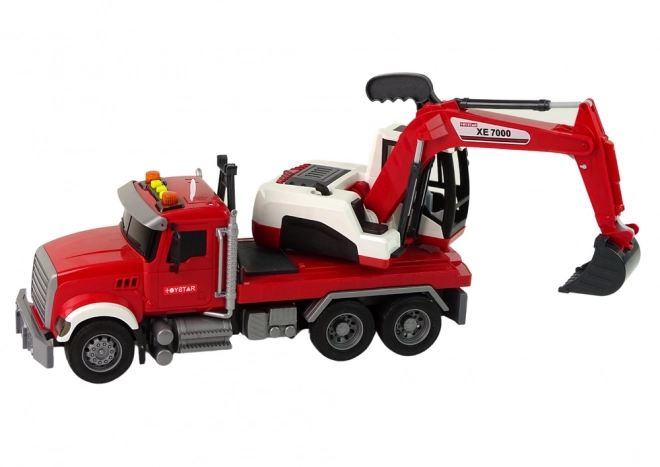 Ciężarówka z koparką traktor koparka dźwiękowe światła