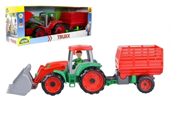 Auto Truxx traktor ładowacz z przyczepą na siano z figurką w pudełku 53x19x16cm 24m+
