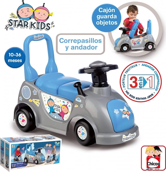 CHICOS Jeździk Star Kids 3w1 niebieski