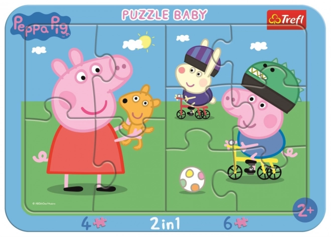 TREFL Baby puzzle Szczęśliwa Świnka Peppa 2w1, 10 części