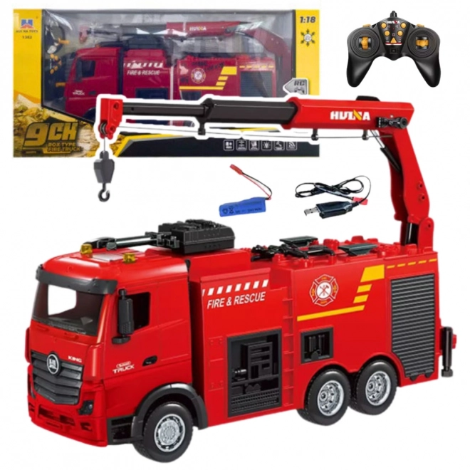 RC wóz strażacki z dźwigiem 1:18