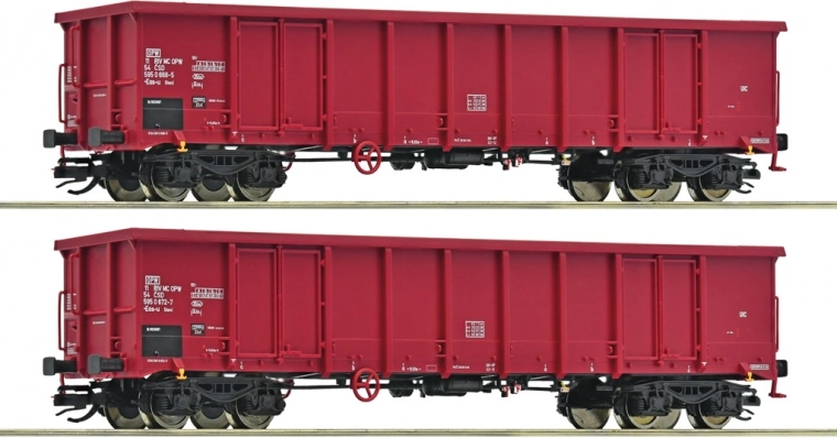 Zestaw 2 otwartych wagonów towarowych ČSD