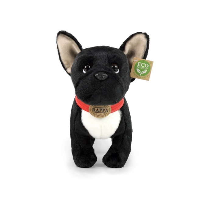 Pluszowy francuski buldog czarny z obrożą stojący 30 cm ECO-FRIENDLY