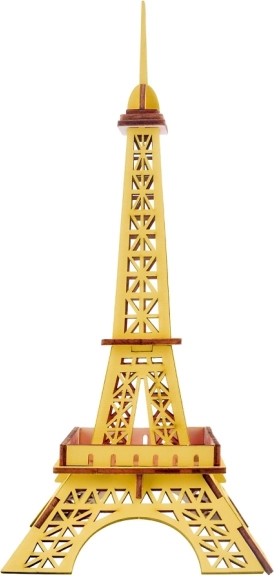 Drewniane puzzle 3D Wieża Eiffla żółta