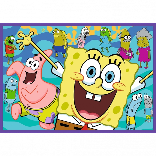Puzzle 4x250 Zwariowany świat Sponge Boba