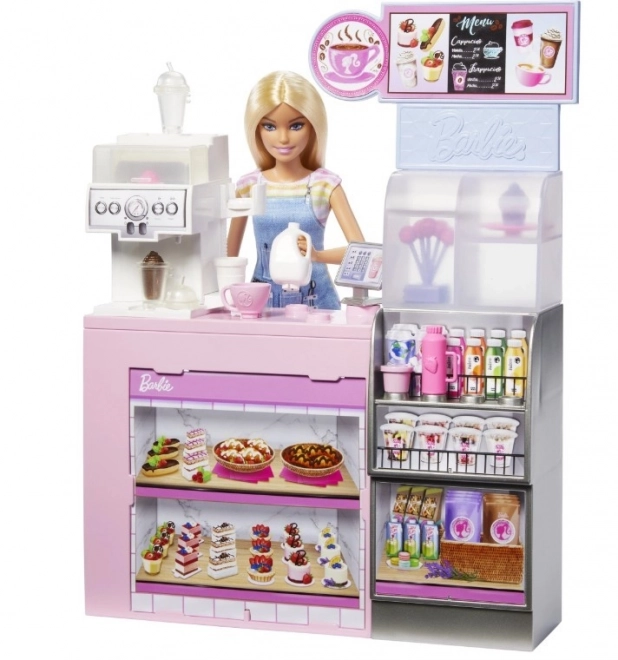 Barbie baristka w kawiarni