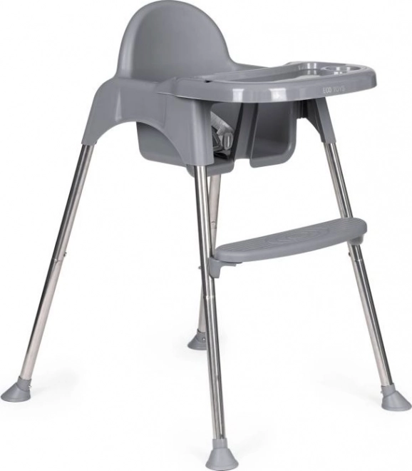 ECOTOYS Krzesełko do karmienia 2w1 szare