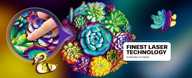 Drewniane puzzle EscapeWelt Sukulenty 200 elementów