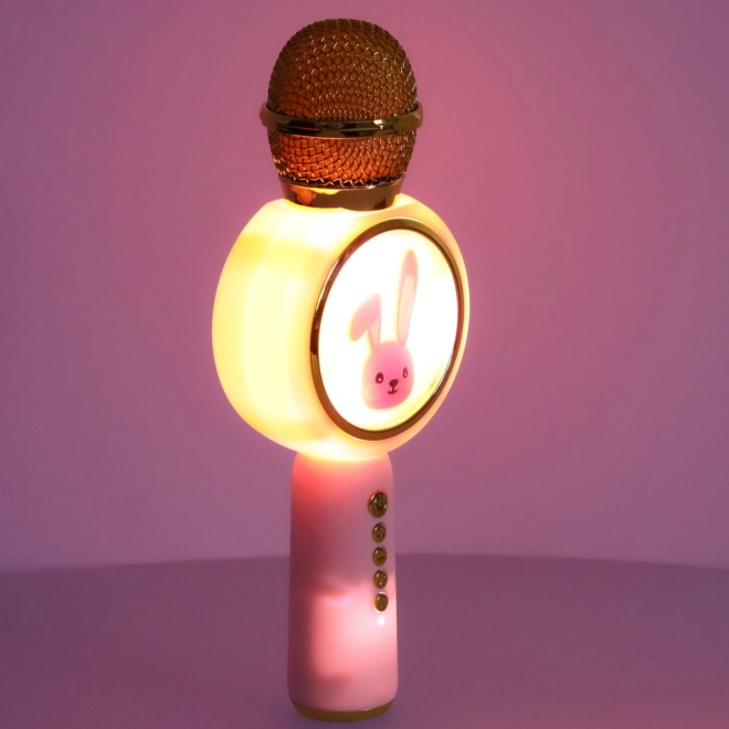 Bezprzewodowy mikrofon do karaoke bunny różowy