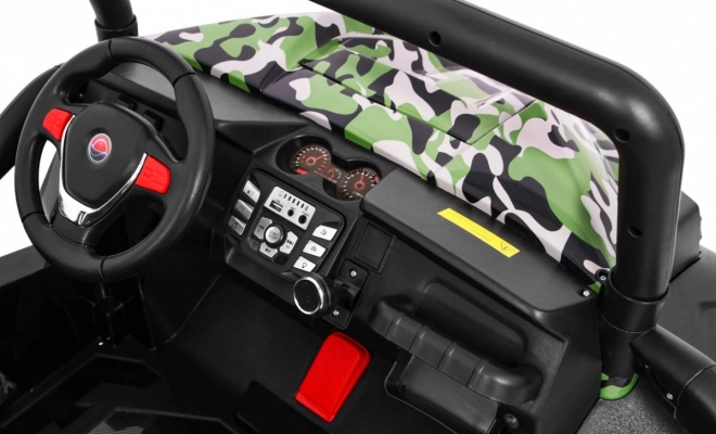 Dziecięcy samochód elektryczny Grand Buggy 4x4 z kamuflażem i światłami LED