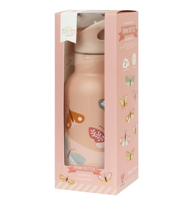A Little Lovely Company Butelka ze stali nierdzewnej 500 ml – Motýl